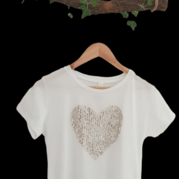 Tshirt cœur strass
