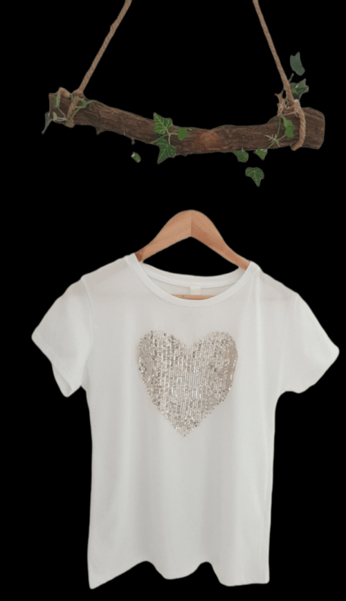 Tshirt cœur strass